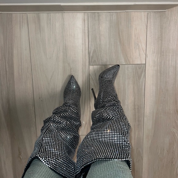 PLT Rhinestone Knee-High Slouch Boots - Picture 2 of 3